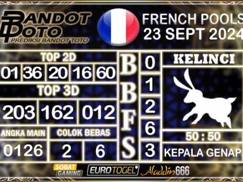 Prediksi Togel Prancis Pools 23 SEPTEMBER 2024