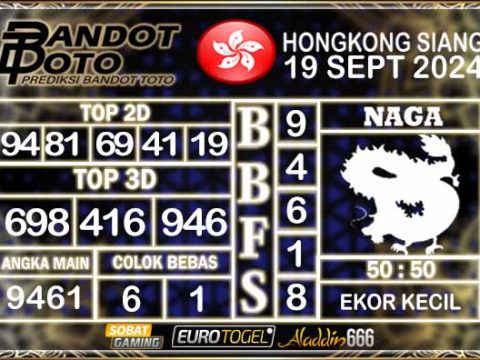 Prediksi Togel HK Siang 19 SEPTEMBER 2024