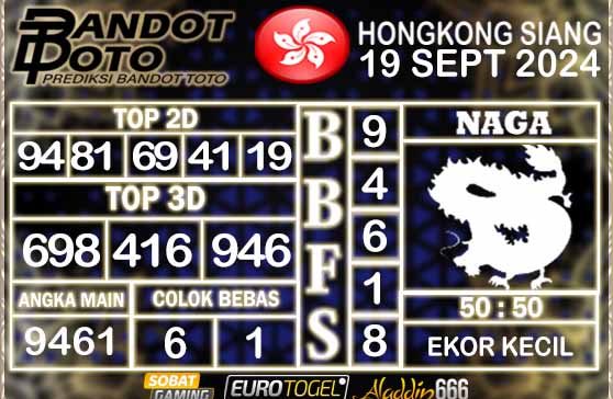 Prediksi Togel HK Siang 19 SEPTEMBER 2024