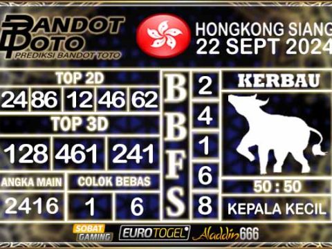 Prediksi Togel HK Siang 22 SEPTEMBER 2024