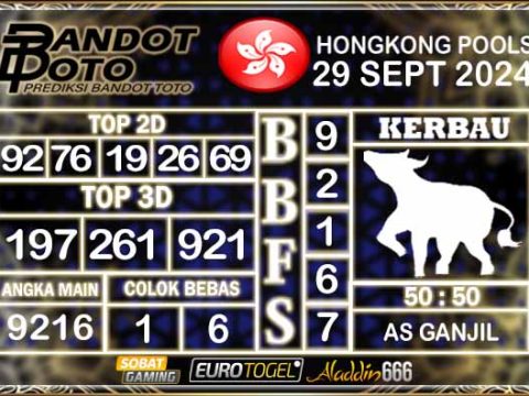 Prediksi Togel Hongkong Pools 29 SEPTEMBER 2024