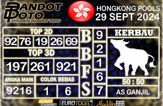 Prediksi Togel Hongkong Pools 29 SEPTEMBER 2024