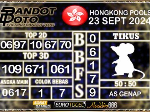 Prediksi Togel Hongkong Pools 23 SEPTEMBER 2024