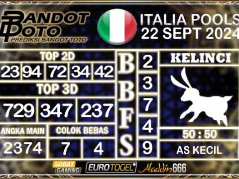 Prediksi Togel Italia Pools 22 SEPTEMBER 2024