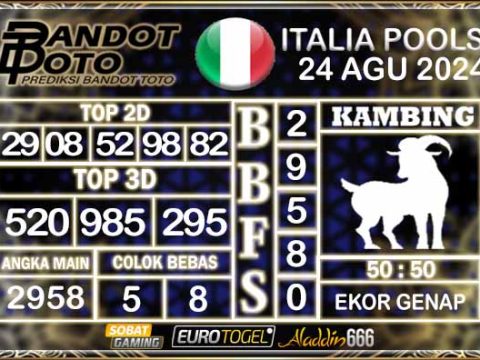 Prediksi Togel Italia Pools 24 SEPTEMBER 2024