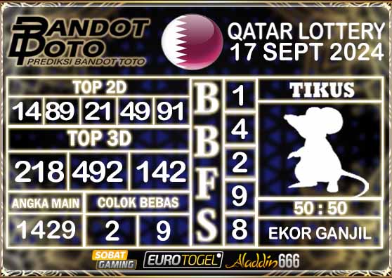 Prediksi Togel Qatar Lottery 17 SEPTEMBER 2024