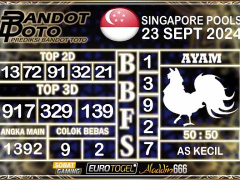 Prediksi Togel Singapore Pools 23 SEPTEMBER 2024