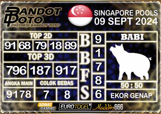 Prediksi Togel Singapore Pools 09 SEPTEMBER 2024