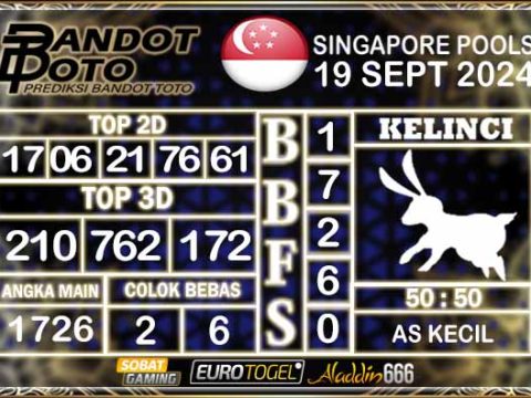 Prediksi Togel Singapore Pools 19 SEPTEMBER 2024