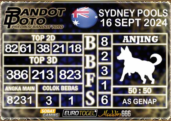 Prediksi Togel Sydney Pools 16 SEPTEMBER 2024