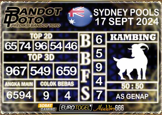 Prediksi Togel Sydney Pools 17 SEPTEMBER 2024