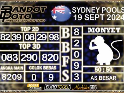 Prediksi Togel Sydney Pools 19 SEPTEMBER 2024