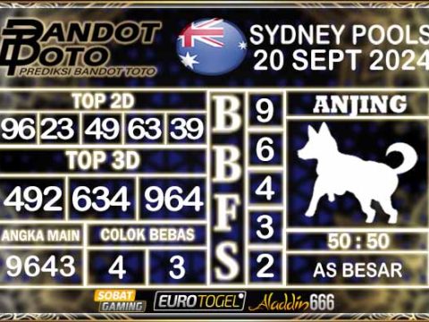 Prediksi Togel Sydney Pools 20 SEPTEMBER 2024