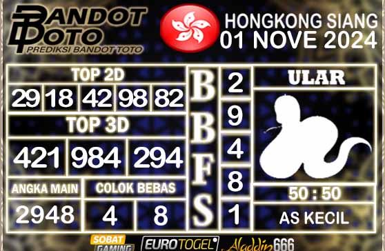 Prediksi Togel HK Siang 01 NOVEMBER 2024