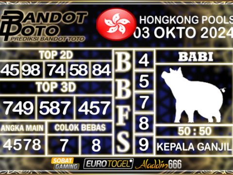 Prediksi Togel Hongkong Pools 03 OKTOBER 2024