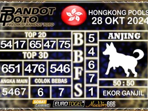 Prediksi Togel Hongkong Pools 28 OKTOBER 2024