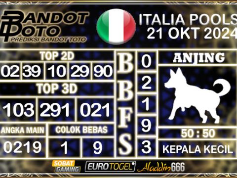 Prediksi Togel Italia Pools 21 OKTOBER 2024