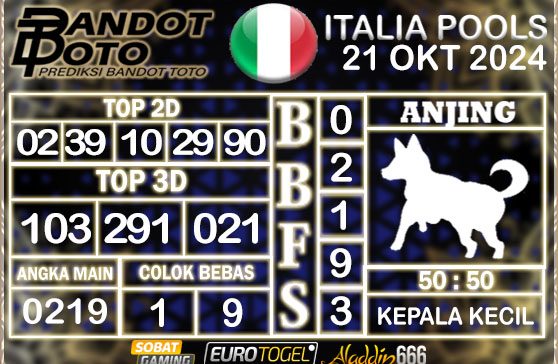 Prediksi Togel Italia Pools 21 OKTOBER 2024