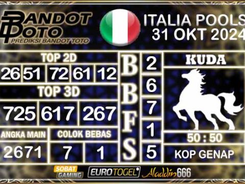 Prediksi Togel Italia Pools 31 OKTOBER 2024