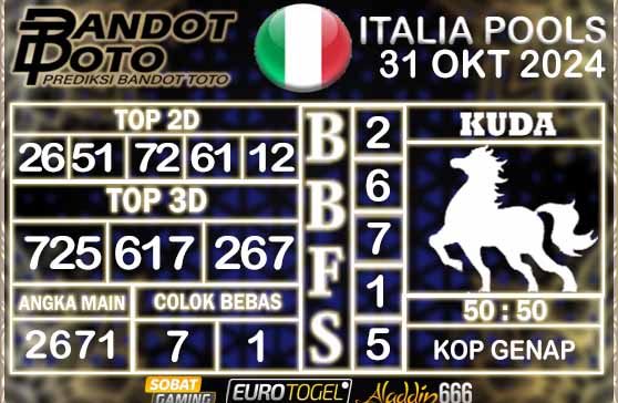 Prediksi Togel Italia Pools 31 OKTOBER 2024