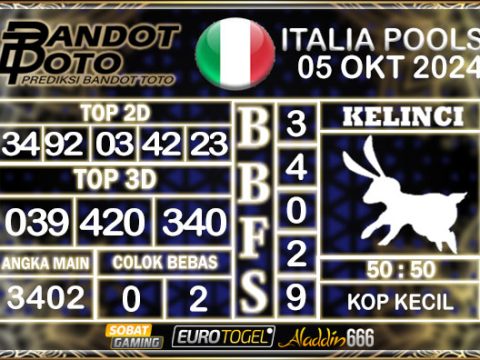 Prediksi Togel Italia Pools 05 OKTOBER 2024