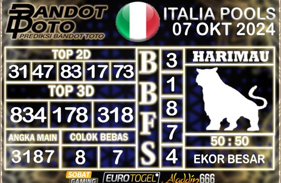 Prediksi Togel Italia Pools 07 OKTOBER 2024