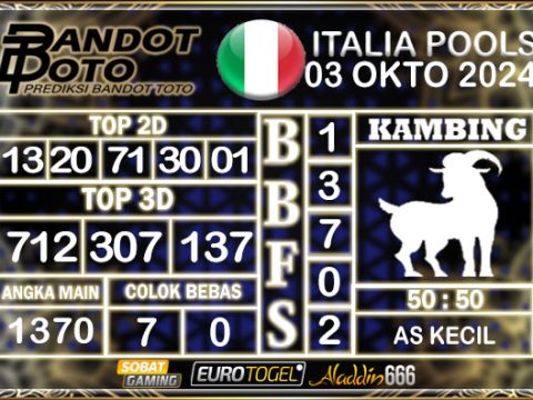 Prediksi Togel Italia Pools 03 OKTOBER 2024