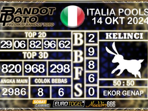 Prediksi Togel Italia Pools 14 OKTOBER 2024