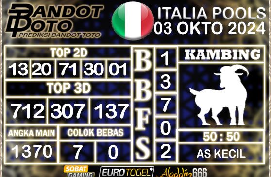 Prediksi Togel Italia Pools 03 OKTOBER 2024