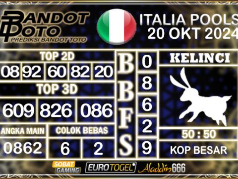 Prediksi Togel Italia Pools 20 OKTOBER 2024