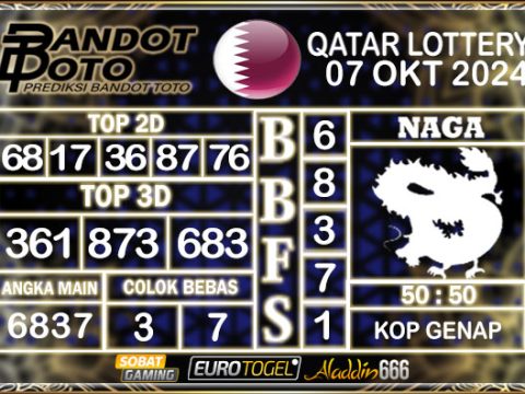 Prediksi Togel Qatar Lottery 07 OKTOBER 2024