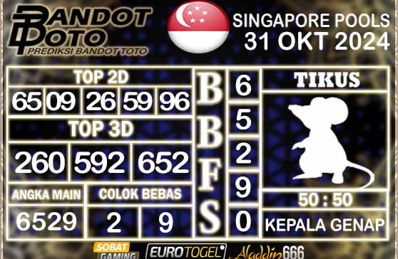 Prediksi Togel Singapore Pools 31 OKTOBER 2024