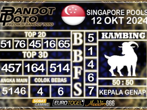 Prediksi Togel Singapore Pools 12 OKTOBER 2024