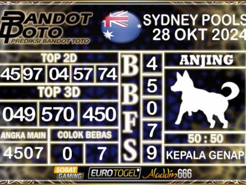 Prediksi Togel Sydney Pools 28 OKTOBER 2024