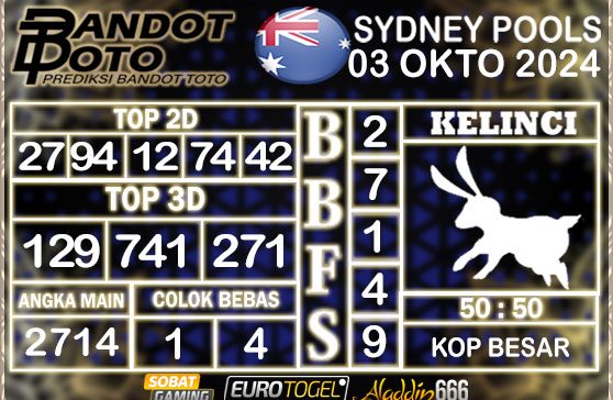 Prediksi Togel Sydney Pools 03 OKTOBER 2024