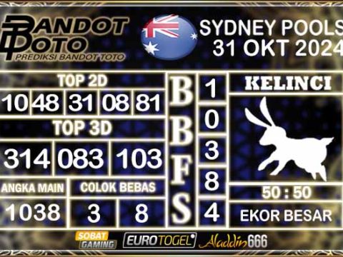 Prediksi Togel Sydney Pools 31 OKTOBER 2024