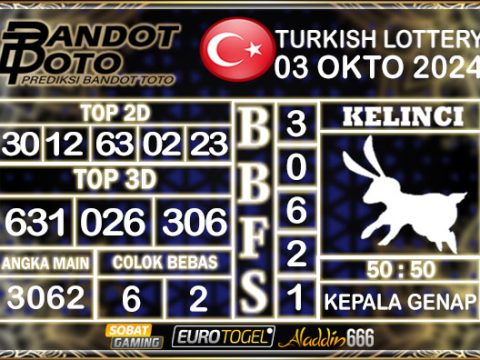 Prediksi Togel Turki Pools 03 OKTOBER 2024