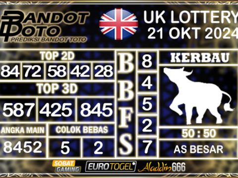 Prediksi Togel UK6D Lottery 21 OKTOBER 2024