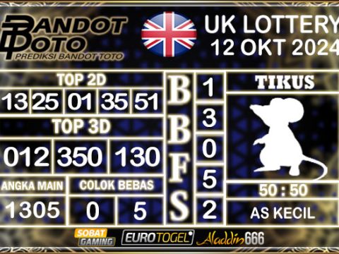 Prediksi Togel UK6D Lottery 12 OKTOBER 2024