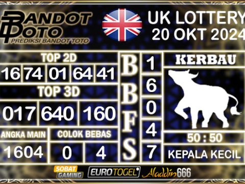 Prediksi Togel UK6D Lottery 20 OKTOBER 2024