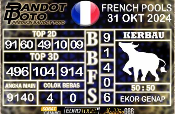 Prediksi Togel Prancis Pools 31 OKTOBER 2024