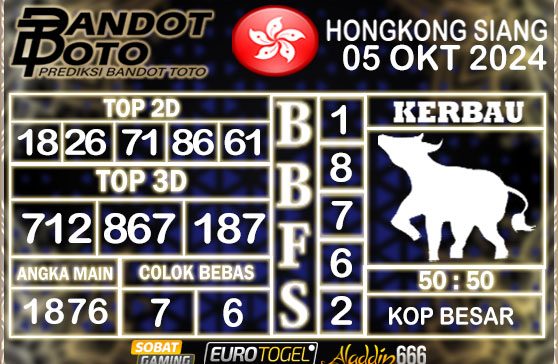 Prediksi Togel HK Siang 05 OKTOBER 2024