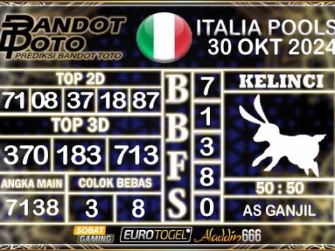 Prediksi Togel Italia Pools 30 OKTOBER 2024