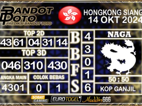 Prediksi Togel HK Siang 14 OKTOBER 2024