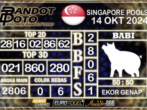 Prediksi Togel Singapore Pools 14 OKTOBER 2024