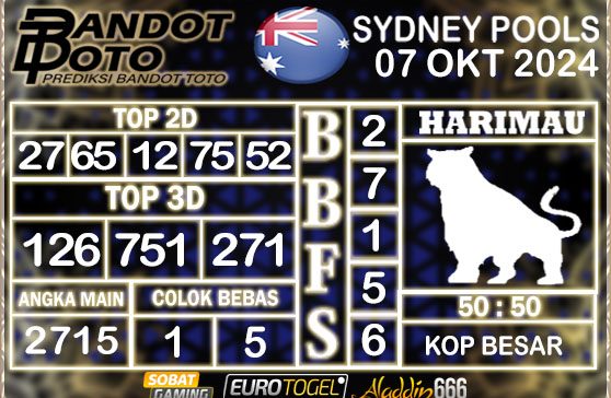 Prediksi Togel Sydney Pools 07 OKTOBER 2024