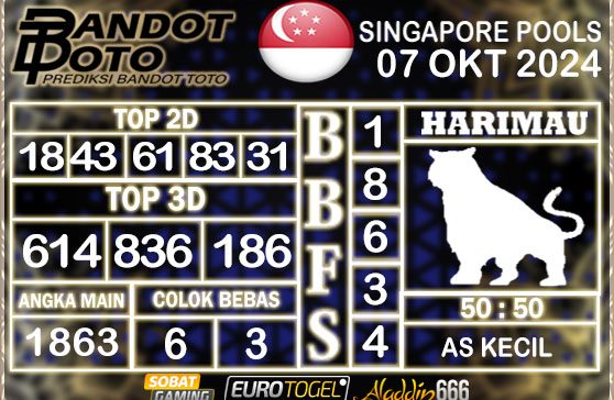 Prediksi Togel Singapore Pools 07 OKTOBER 2024