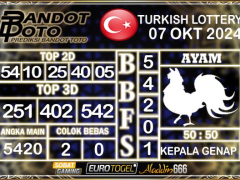 Prediksi Togel Turki Pools 07 OKTOBER 2024