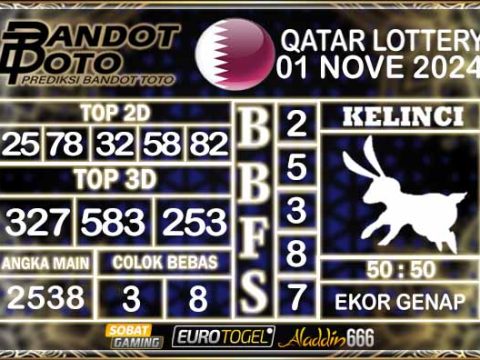 Prediksi Togel Qatar Lottery 01 NOVEMBER 2024