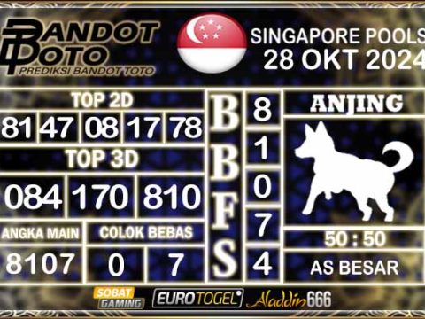 Prediksi Togel Singapore Pools 28 OKTOBER 2024